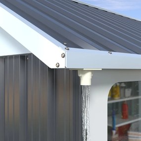 Záhradný domček BestBerg ZCH-6AB / 6,3 m² / 366 x 172 x 222 cm / sivá/biela