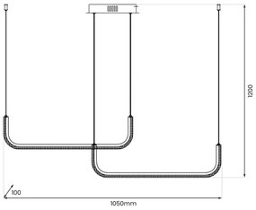 LED Luster na lanku HORIZONT 2xLED/11W/230V čierna