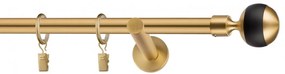 Dekorstudio Garniža jednoradová Guľa GLOBUS zlatá 19mm Dĺžka: 220cm, Typ uchytenia: Držiak otvorený, Typ príslušenstva: Bez príslušenstva