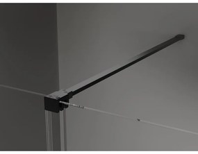 Mexen Velar, sprchová zástena s posuvnými dverami Walk-in 70 x 200 cm, 8mm sklo námraza, čierna matná, 871-070-000-33-70