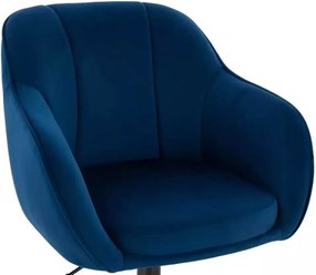 LuxuryForm DESIGN Barová stolička AVOLA VELUR na čiernej hranatej podstave - modrá