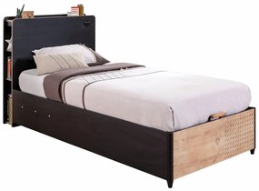 Detská posteľ s úložným priestorom 100x200cm Sirius - dub čierny/dub zlatý