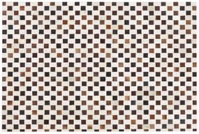 Kožený koberec 160 x 230 cm béžová/hnedá KAYABEY Beliani