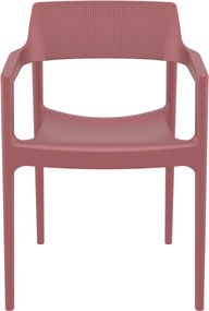 TULUM záhradná stolička s podrúčkami marsala