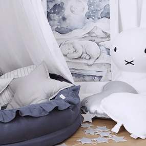 Ľanový vankúš hviezda svetlo šedá 50 cm