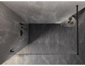 Mexen Lunar sprchová stena ľavá 110 x 200 cm, 8mm číre sklo, čierna matná, 830-110-000-70-00-L
