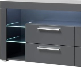 TV stolík Goal,  šedý, s osvetlením