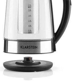 Klarstein Ostfriese, rýchlovarná kanvica a čajník 2 v 1, 1,7 l, 2200 W, LED, nehrdzavejúca oceľ, sklo
