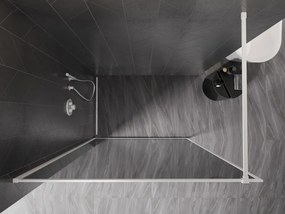 Mexen Kioto-F, sprchová zástena s rámom 70 x 202 cm, 8 mm šedé sklo, biely profil, 800-070-104-20-40