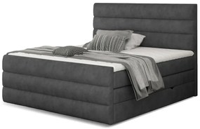 Kontinentálna boxspring posteľ Carmen, sivá 160x200cm (dora 96/ CAND 02)