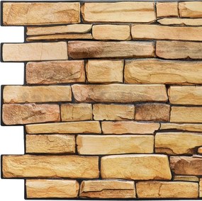 Obkladové panely 3D PVC TP10006921, cena za kus, rozmer 980 x 498 mm, kameň pieskový, GRACE