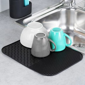 VILDE Podložka - odkvapkávač k drezu, čierny 34 x 26,5 cm