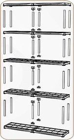KIS-KETER Tribac 009509BK Regál Plus, 5 políc, šírka 75 cm