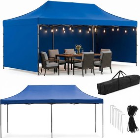 SPRINGOS Nožnicový záhradný stan 3×6 m – modrý, obchodný pavilón na podujatia GP0007