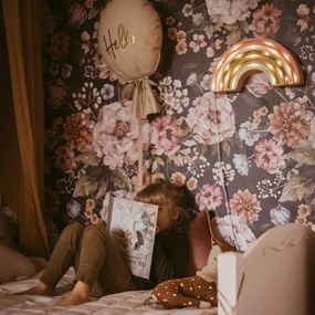 Tapeta kytica kvetov tmavá 280x100 cm