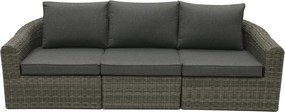 DEOKORK Ratanová lavica pre 3 osoby BORNEO LUXURY (sivá)