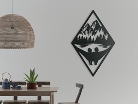 drevko Drevený obraz Párik v lese Rozmer obrazu: 44,5 x 29 cm, Farba dekorácie: Čierna