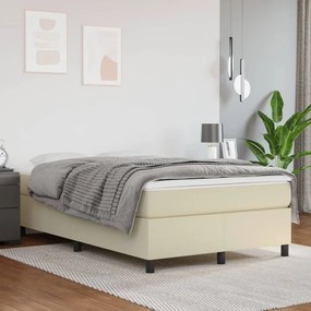 Boxspring posteľ s matracom krémová 120x200 cm umelá koža 3144598