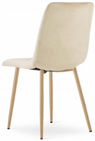 Jedálenský set 1 + 4, biely jedálenský stôl ADRIA 120x80 cm + krémová zamatová stolička LAVA