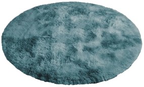 Tmavomodrý okrúhly shaggy koberec Ombre Rozmer: 90 cm