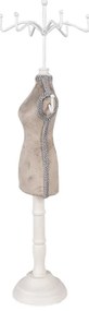 Béžovo-biely stojan na šperky v tvare figuríny - 12*12*39 cm