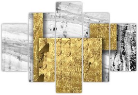 Obraz - Zlaté štvorce N⁰1 (150x105 cm)