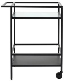 Sklenený servírovací stolík na kolieskach 42x70 cm Bronco – Unique Furniture