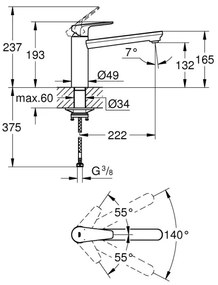 GROHE 31693000 - Drezová batéria BAUEDGE 193 mm lesklý chróm