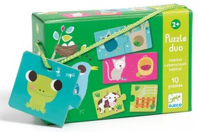 Puzzle Duo – Kde zvieratká bývajú (brlôžteky)