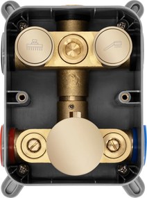 Rea Lungo, podomietková termostatická sprchová sada + BOX, zlatá lesklá, REA-P8550