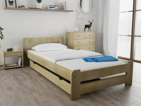 Posteľ Laura 90 x 200 cm, borovica Rošt: S latkovým roštom, Matrac: Matrac DELUXE 10 cm
