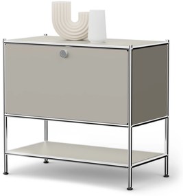 Kovová odkladacia skrinka »CN3« s výklopným priečinkom, svetlosivá