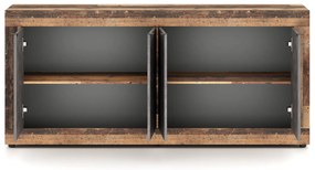 Komoda Lunea 180 cm šedá/dub Matera tmavý