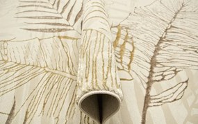 Koberec Allora Plus F784A lístie, krémový / béžový / zlatý