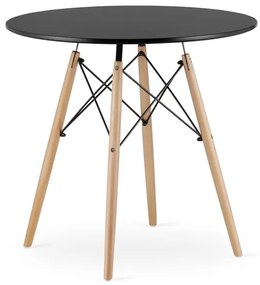 Jedálenský stôl TODI čierny 80 cm so štyrmi stoličkami MARK čierne / hnedé