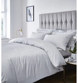 Sivá napínacia plachta 90x190 cm Satin Stripe - Catherine Lansfield