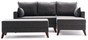 Rohová rozkladacia pohovka Bella Mini Right Anthracite