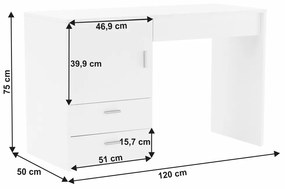 Viacúčelový stôl pre krajčírky Tailor - biela