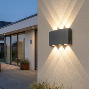 Vonkajšia nástenná lampa tmavosivá vrátane LED 6-žiarovková IP54 - Silly