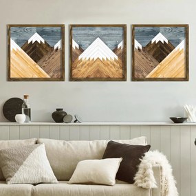 Súprava obrazov Mountains 3 ks 50x50 cm hnedý