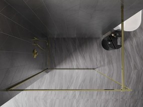 Mexen Kioto-XF, sprchová zástena s rámom 120 x 202 cm, 10mm číre sklo, zlatý lesklý profil, 800-120-104-50-00-X