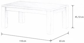 Wooded Konferenčný stolík Chicago Standard z masívu BUK 110x65x45cm