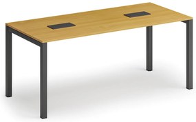 Rokovací stôl PRIMO SQUARE, 180x80 cm, buk + 2x stolová zásuvka TYP VI, čierna