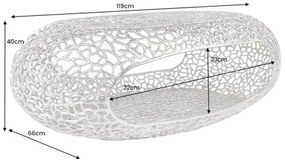 Konferenčný stôl Organic 44148 120x66cm Aluminium Silver  - Komfort-nábytok