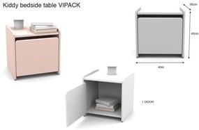 Biely detský nočný stolík Vipack Kiddy