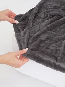 Plachta mikroplyš Deluxe 140 × 200 cm – tmavo sivé