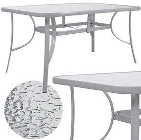 PreHouse Záhradný stôl 150cm: kov + sklo, šedý