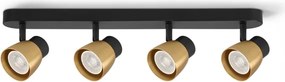 Brilagi - LED RGBW stmievateľné bodové svietidlo NUGGET 4xGU10/4,8W/230V čierna/zlatá
