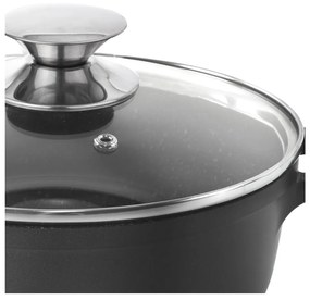 Hrniec s nepriľnavým povrchom Pfluon Granit so sklenenou pokrievkou Orion Grande, ⌀ 20 cm