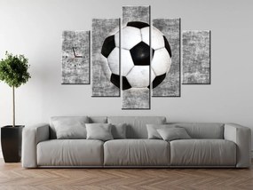 Gario Obraz s hodinami Futbalová lopta - 5 dielny Rozmery: 150 x 105 cm